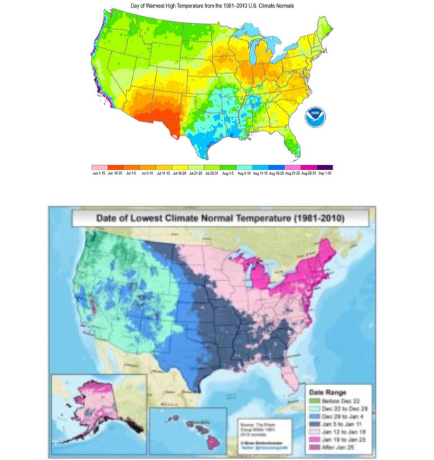 U.S. High and Low Temperature Maps